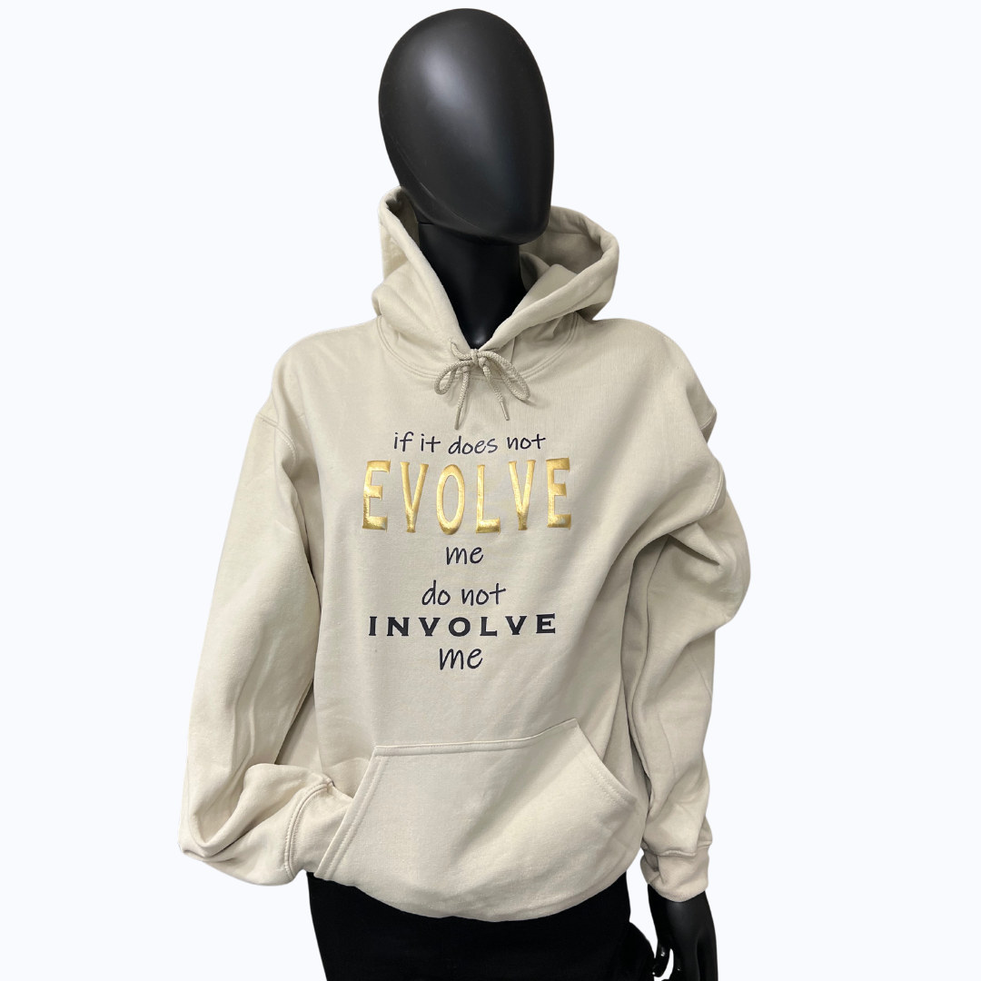 EVOLVE ME HOODIE (GOLD METALLIC